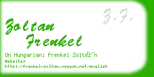 zoltan frenkel business card